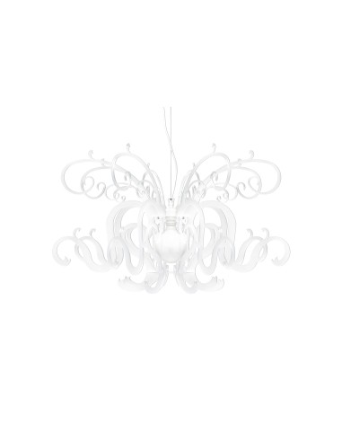 iPLEX - Super Gorgon Lampadario a sospensione in plexiglass bisabbiato bianco - arredo casa salotto sala ricevimenti - 150x87x15