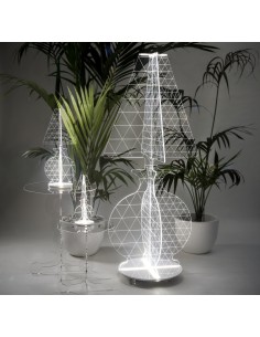 iPLEX - ESA Lampada in plexiglass Trasparente con luce Led, taglio laser,. - arredamento casa camera da letto Made in Italy - Tr 2