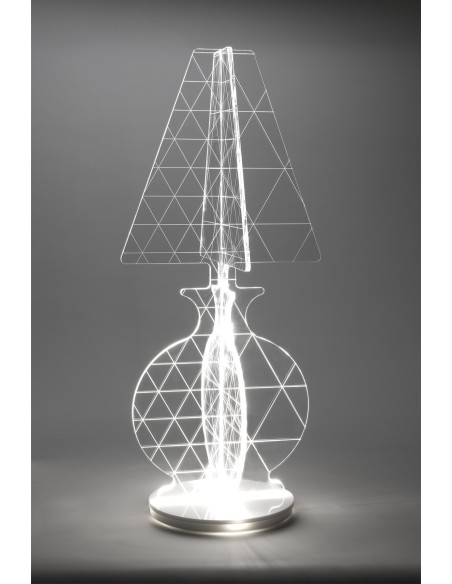 iPLEX - ESA Lampada in plexiglass Trasparente con luce Led, taglio laser,. - arredamento casa camera da letto Made in Italy - Tr