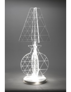 iPLEX - ESA Lampada in plexiglass Trasparente con luce Led, taglio laser,. - arredamento casa camera da letto Made in Italy - Tr