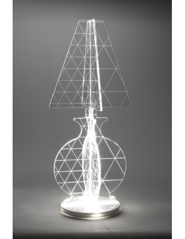 iPLEX - ESA Lampada in plexiglass Trasparente con luce Led, taglio laser,. - arredamento casa camera da letto Made in Italy - Tr