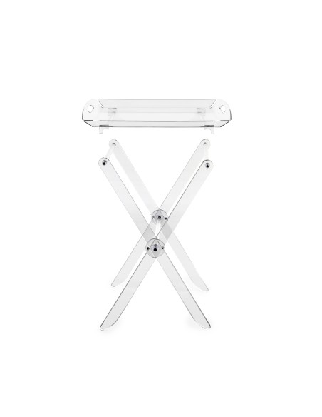 iPLEX - Pliè Tavolino con ripiano vassoio in plexiglass Trasparente richiudibile. Made in Italy - arredamento casa cucina soggio