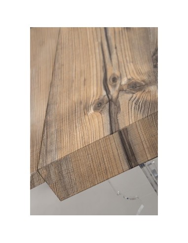 iPLEX Design - Maulabile Habitat Rovere Tavolo estensibile in plexiglass e legno - Trasparente/ROVERE - 155/ - 155/ - 155x75x90 