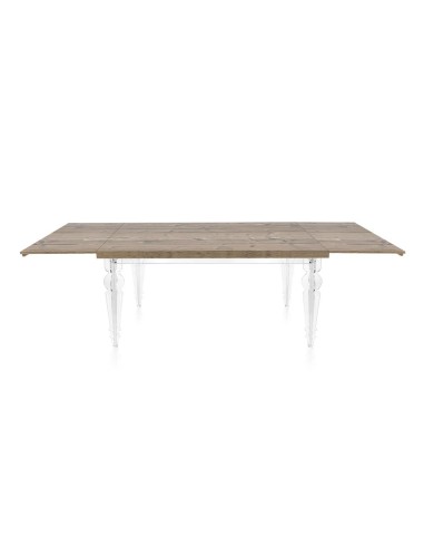iPLEX Design - Maulabile Habitat Rovere Tavolo estensibile in plexiglass e legno - Trasparente/ROVERE - 155/ - 155/ - 155x75x90 