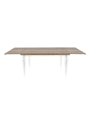 iPLEX Design - Maulabile Habitat Rovere Tavolo estensibile in plexiglass e legno - Trasparente/ROVERE - 155/ - 155/ - 155x75x90 