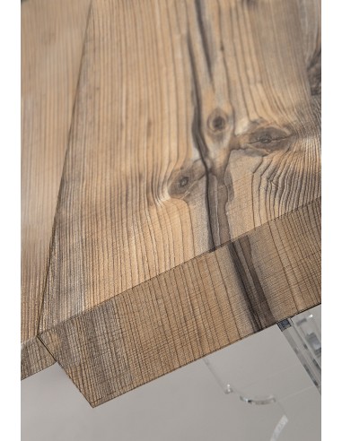 iPLEX Design - Maulabile Habitat Rovere Tavolo estensibile in plexiglass e legno - Trasparente/ROVERE - 155/ - 155/ - 155x75x90 