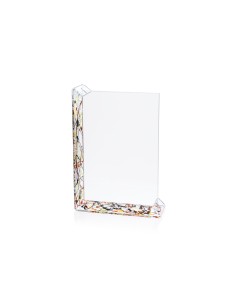 iPLEX - Sebastiao Portafoto con doppia cornice in plexiglass Trasparente, schizzo artistico colorato,. Made in Italy - Trasparen