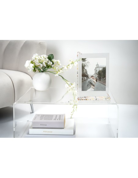 iPLEX - Sebastiao Portafoto con doppia cornice in plexiglass Trasparente, schizzo artistico colorato,. Made in Italy - Trasparen