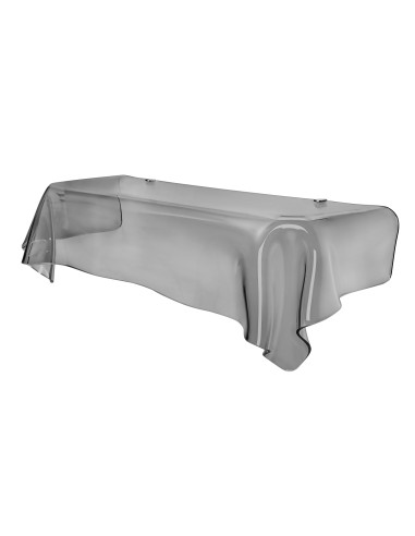 iPLEX - Consolle sotto specchio linea Drappeggi in plexiglass PMMA color fumè Trasparente con 2 ganci di ancoraggio. - 110x30x35