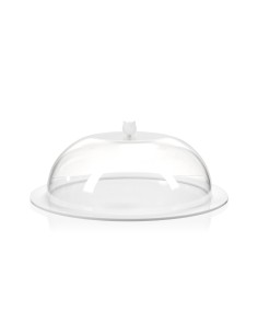 Iplex - Bon Ton Tortiera rotonda con calotta in plexiglass Trasparente diametro , made in Italy - Trasparente/bianco - 36x15x36  2