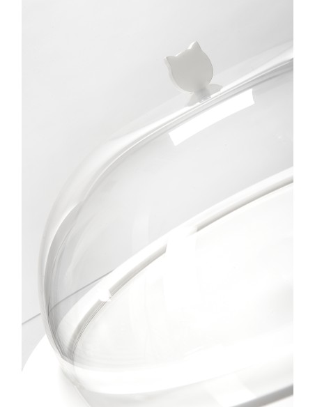 Iplex - Bon Ton Tortiera rotonda con calotta in plexiglass Trasparente diametro , made in Italy - Trasparente/bianco - 36x15x36 