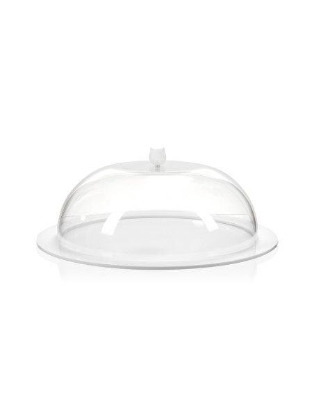 Iplex - Bon Ton Tortiera rotonda con calotta in plexiglass Trasparente diametro , made in Italy - Trasparente/bianco - 36x15x36 