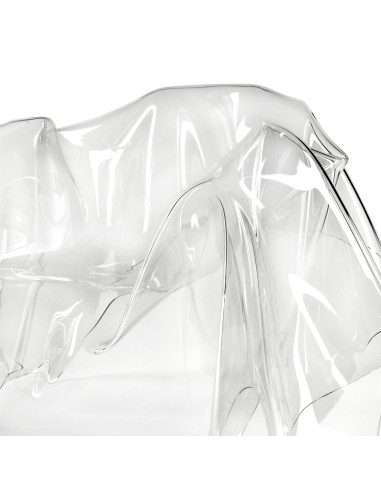 iPLEX - Drappeggi Poltrona in plexiglass PMMA Trasparente drappeggiata interamente a mano. - 108,0x45/76x103,0 - 108,0x45/76x103