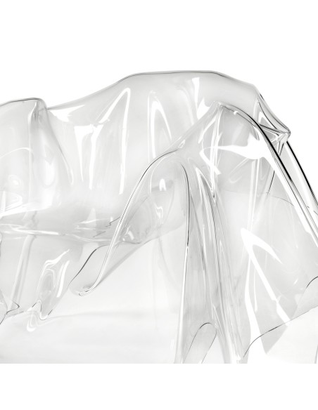 iPLEX - Drappeggi Poltrona in plexiglass PMMA Trasparente drappeggiata interamente a mano. - 108,0x45/76x103,0 - 108,0x45/76x103