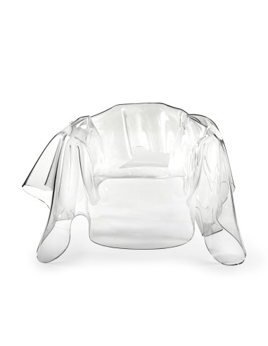 iPLEX - Drappeggi Poltrona in plexiglass PMMA Trasparente drappeggiata interamente a mano. - 108,0x45/76x103,0 - 108,0x45/76x103
