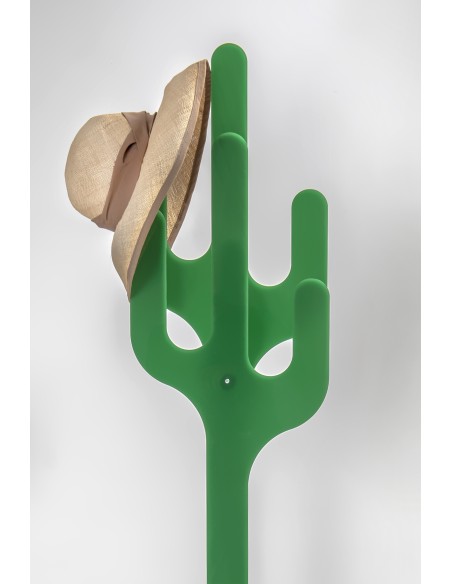 iPLEX - Appendiabiti linea Peyote design cactus in plexiglass verde pieno. - arredamento casa ingresso studio ufficio di lavoro 