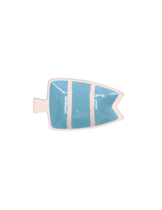 Rituali Domestici - Rituali Domestici - Linea Pelagicoillogico Piatto Pesce a Azzurro Righe Bianche in Stoneware 23,3x14xh 4,5 C 2