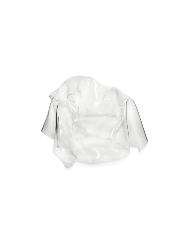 iPLEX - Drappeggi Poltrona in plexiglass PMMA Trasparente drappeggiata interamente a mano. - 108,0x45/76x103,0 - 108,0x45/76x103