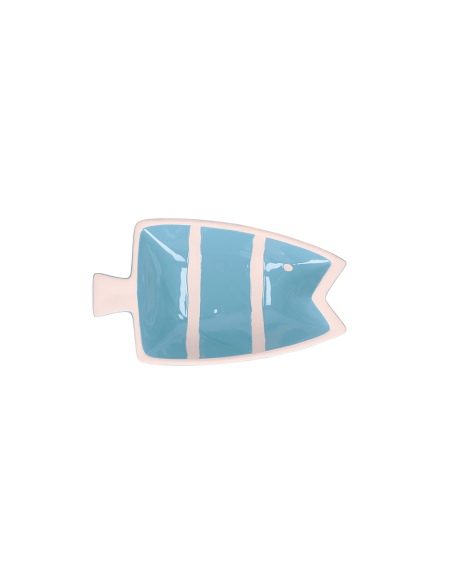 Rituali Domestici - Rituali Domestici - Linea Pelagicoillogico Piatto Pesce a Azzurro Righe Bianche in Stoneware 23,3x14xh 4,5 C