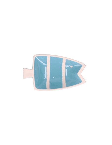 Rituali Domestici - Rituali Domestici - Linea Pelagicoillogico Piatto Pesce a Azzurro Righe Bianche in Stoneware 23,3x14xh 4,5 C