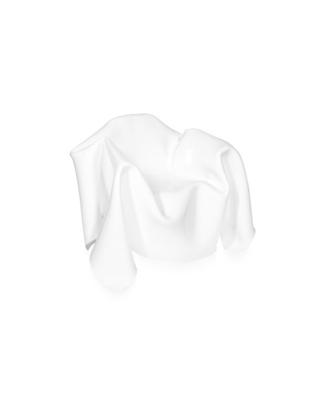 iPLEX - Poltrona per casa salotto linea Drappeggi in plexiglass PMMA color bianco latte - 108,0x45/76x103,0 - 108,0x45/76x103,0 