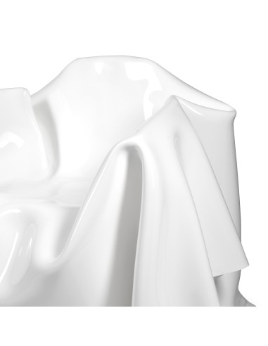 iPLEX - Poltrona per casa salotto linea Drappeggi in plexiglass PMMA color bianco latte - 108,0x45/76x103,0 - 108,0x45/76x103,0 