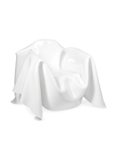 iPLEX - Poltrona per casa salotto linea Drappeggi in plexiglass PMMA color bianco latte - 108,0x45/76x103,0 - 108,0x45/76x103,0 