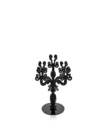iPLEX - Candelabro linea Vittoriale design rinascimentale con 5 braccia in plexiglass nero pieno. - arredamento casa salotto sal
