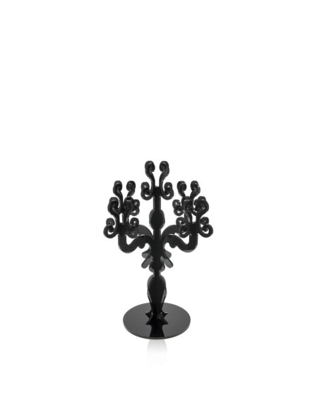 iPLEX - Candelabro linea Vittoriale design rinascimentale con 5 braccia in plexiglass nero pieno. - arredamento casa salotto sal