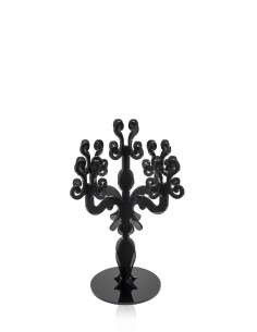 iPLEX - Candelabro linea Vittoriale design rinascimentale con 5 braccia in plexiglass nero pieno. - arredamento casa salotto sal