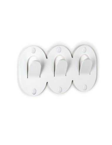 iPLEX - Set di 3 Appendini clips in plexiglass PMMA bianco. - arredamento casa ingresso ufficio di lavoro studio Made in Italy -