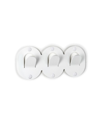 iPLEX - Set di 3 Appendini clips in plexiglass PMMA bianco. - arredamento casa ingresso ufficio di lavoro studio Made in Italy -