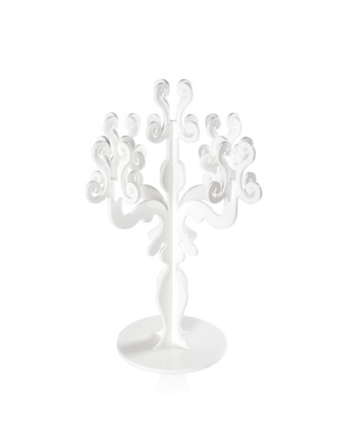 iPLEX - Candelabro linea Vittoriale design rinascimentale con 5 braccia in plexiglass bianco opalino. - arredamento casa salotto