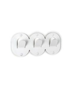 iPLEX - Set di 3 Appendini clips in plexiglass PMMA bianco. - arredamento casa ingresso ufficio di lavoro studio Made in Italy -