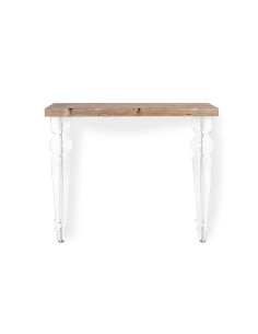 iPLEX - Maugenio Console Comodino con ripiano in legno naturale opaco, gambe in plexiglass Trasparente,. Made in Italy - Traspar