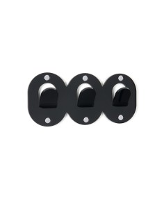 iPLEX - Set di 3 Appendini clips in plexiglass PMMA nero. - arredamento casa ingresso ufficio di lavoro studio Made in Italy - 2