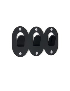 iPLEX - Set di 3 Appendini clips in plexiglass PMMA nero. - arredamento casa ingresso ufficio di lavoro studio Made in Italy - 2 2