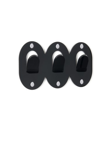 iPLEX - Set di 3 Appendini clips in plexiglass PMMA nero. - arredamento casa ingresso ufficio di lavoro studio Made in Italy - 2