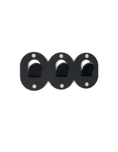 iPLEX - Set di 3 Appendini clips in plexiglass PMMA nero. - arredamento casa ingresso ufficio di lavoro studio Made in Italy - 2