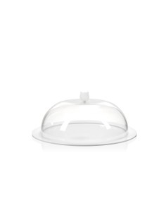 Iplex - Bon Ton Tortiera rotonda con calotta in plexiglass Trasparente diametro , made in Italy - Trasparente/bianco - 25,5x13,5