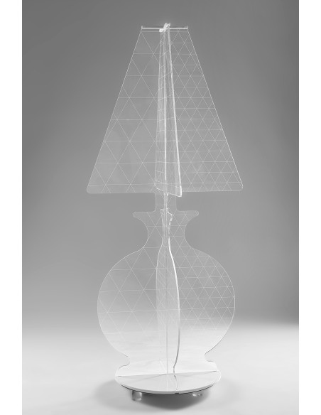 iPLEX - ESA Lampada in plexiglass Trasparente con luce Led, taglio laser,. - arredamento casa camera da letto Made in Italy - Tr