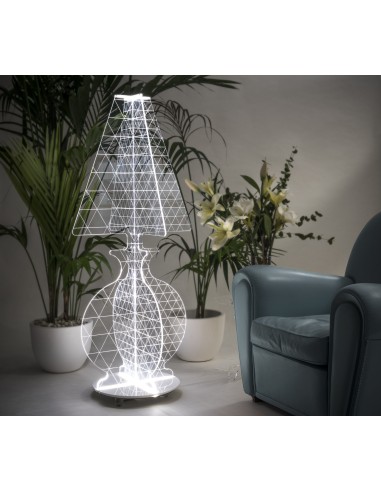 iPLEX - ESA Lampada in plexiglass Trasparente con luce Led, taglio laser,. - arredamento casa camera da letto Made in Italy - Tr