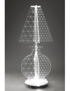 iPLEX - ESA Lampada in plexiglass Trasparente con luce Led, taglio laser,. - arredamento casa camera da letto Made in Italy - Tr