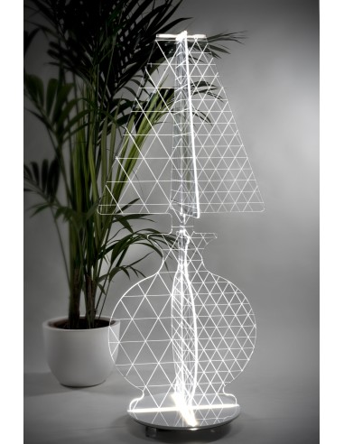 iPLEX - ESA Lampada in plexiglass Trasparente con luce Led, taglio laser,. - arredamento casa camera da letto Made in Italy - Tr