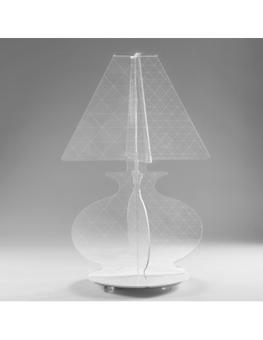 iPLEX - ESA Lampada in plexiglass Trasparente con luce Led, taglio laser,. - arredamento casa camera da letto Made in Italy - Tr