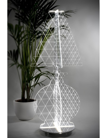 iPLEX - ESA Lampada in plexiglass Trasparente con luce Led, taglio laser,. - arredamento casa camera da letto Made in Italy - Tr