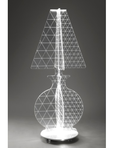 iPLEX - ESA Lampada in plexiglass Trasparente con luce Led, taglio laser,. - arredamento casa camera da letto Made in Italy - Tr