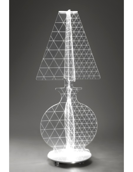 iPLEX - ESA Lampada in plexiglass Trasparente con luce Led, taglio laser,. - arredamento casa camera da letto Made in Italy - Tr