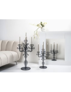 iPLEX - Candelabro linea Vittoriale design rinascimentale con 5 braccia in plexiglass fumè Trasparente. - arredamento casa salot 2