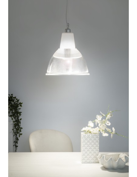 iPLEX - Lampadario a Sospensione da soffitto con paralume linea Carioca in plexiglass Trasparente - arredamento casa ufficio di 